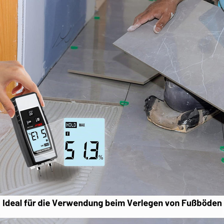 Digitales Feuchtigkeitsmessgerät Wand, XRCLIF Handgerät holzfeuchtemessgerät, Feuchtemessgerät für L