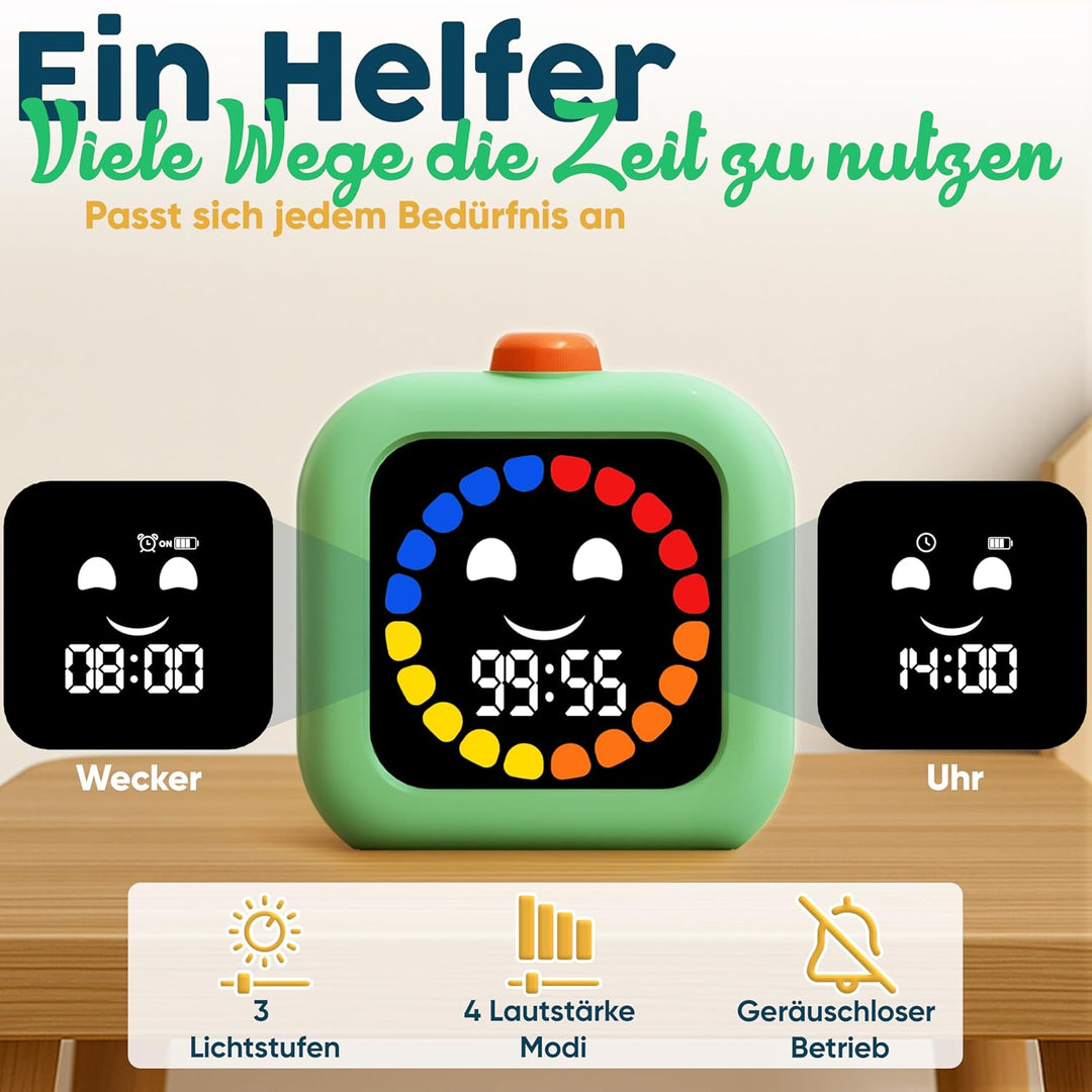 Digitaler Visueller Timer für Kinder - Wiederaufladbar, Geräuschlos 99-Minuten-Kinder-Timer für Schu