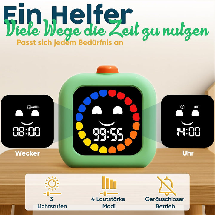 Digitaler Visueller Timer für Kinder - Wiederaufladbar, Geräuschlos 99-Minuten-Kinder-Timer für Schu