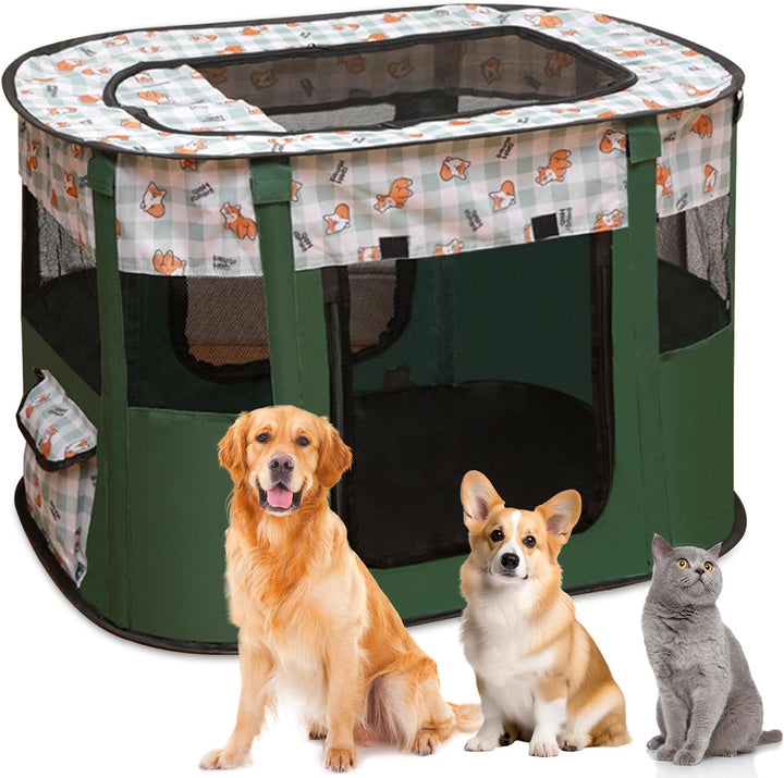 Faltbarer Hundezäune, Welpenlaufstall Tierlaufstall, Tragbar Laufstall für Welpen, Welpenlaufstall f