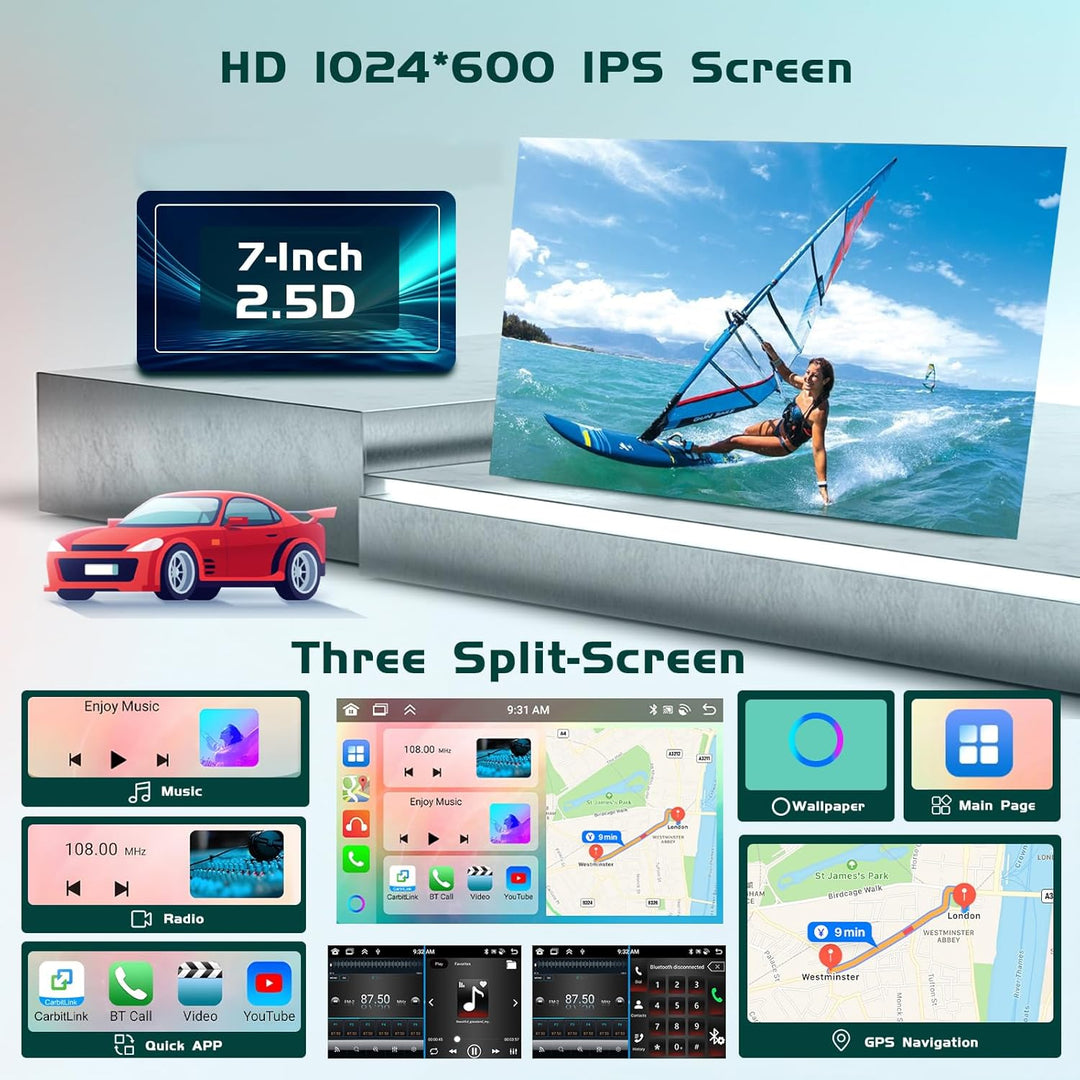 8Core/6+128G Hikity Android 15 Autoradio für VW Golf 5 6 Passat Tiguan Polo Caddy Seat,9 Zoll Touchs