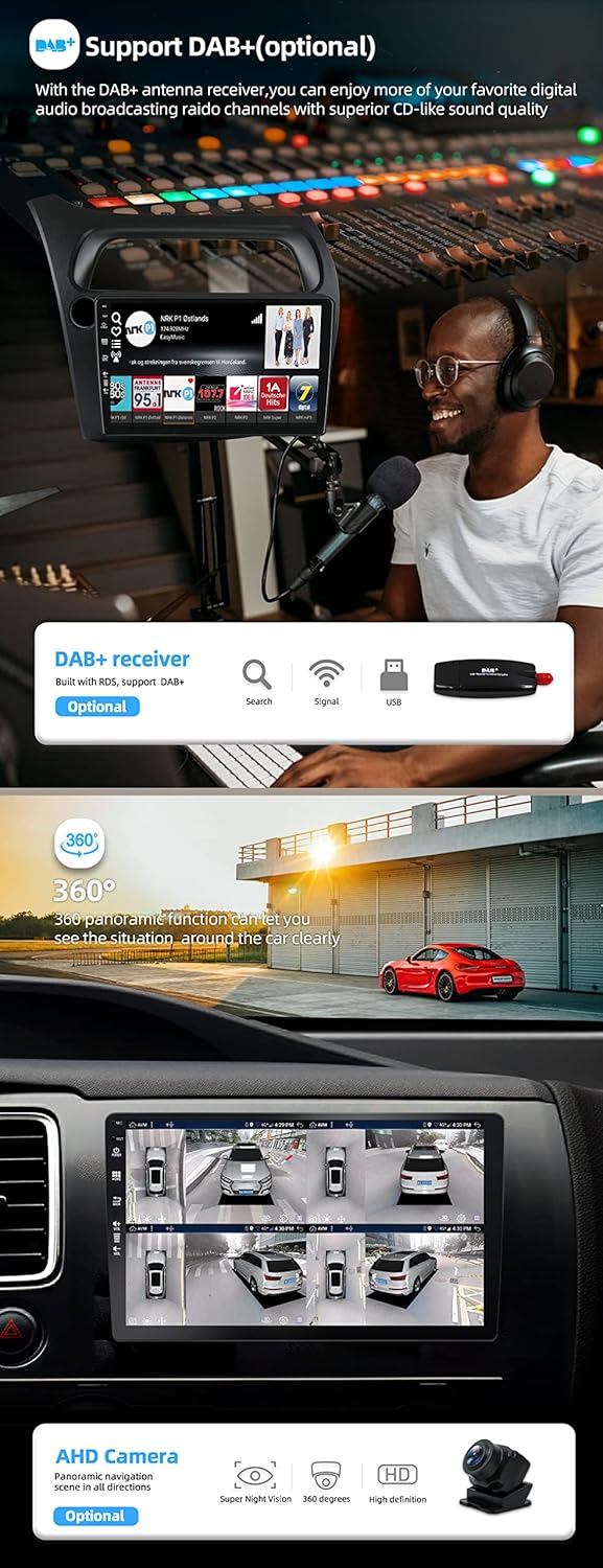 [6G+128G, Octa Core] - Android 15 Autoradio für Honda Civic (2006-2012) - Kabellos CarPlay/Android A