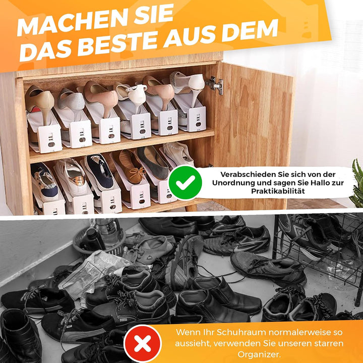 Schuhorganizer platzsparend – Verstellbarer Schuhstapler für Schrank | Doppelschicht Schuhaufbewahru