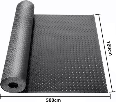 uyoyous Gummimatte Meterware Bodenmatte Schutzmatte Gummiläufer 500cm x 100cm Gummimatten Antirutsch