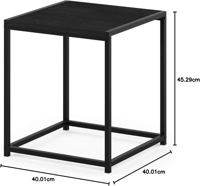 Furinno Camnus Beistelltisch mit 1 Ablagefläche, Holz, Schwarz, 40 x 40 x 45.29 cm Americano, Americ