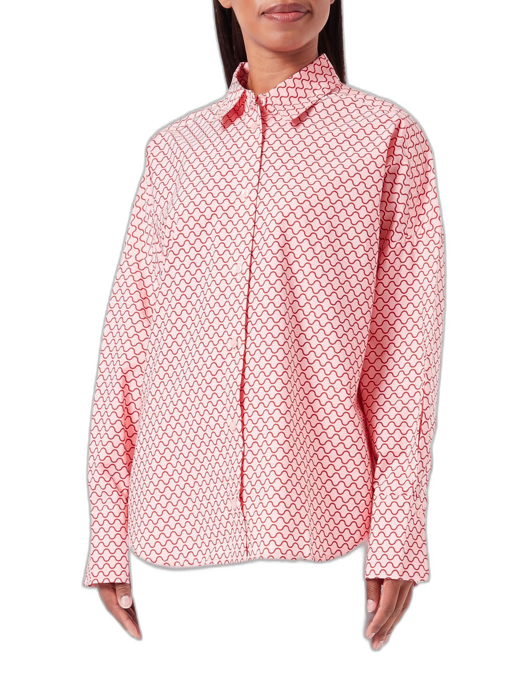 United Colors of Benetton Damen 5rdldq04x Hemd, Dunkelblau mit Grünen Streifen 67 V, XXS S Rosa mit