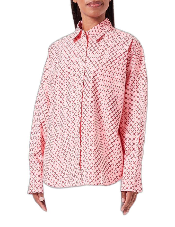 United Colors of Benetton Damen 5rdldq04x Hemd, Dunkelblau mit Grünen Streifen 67 V, XXS S Rosa mit