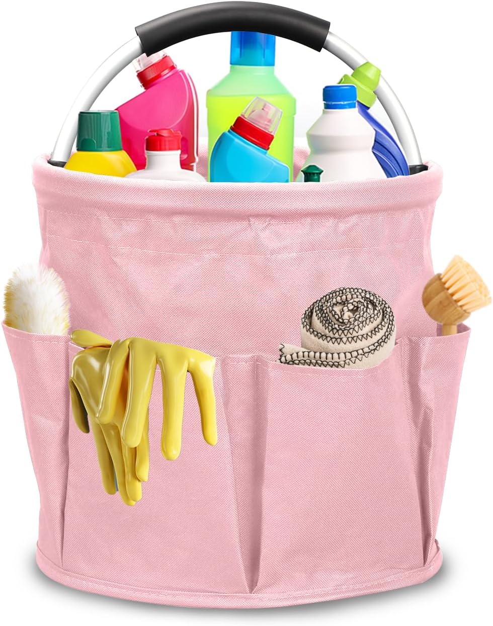Putzmittel Organizer, 17L Faltbare Universal Reinigungs Caddy, Putztasche Aufbewahrungskorb mit Grif