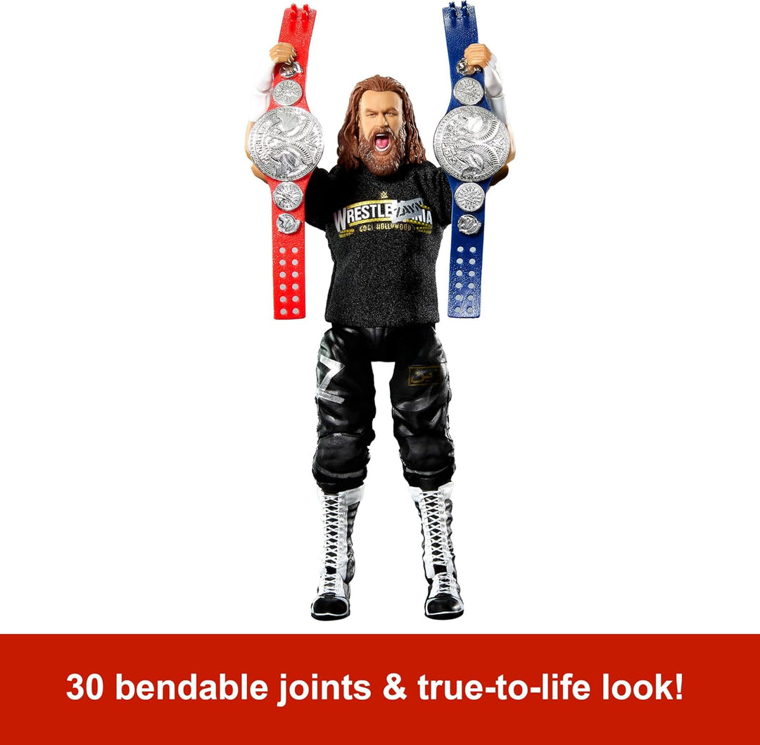 Mattel WWE Ultimate Edition Actionfigur & Zubehör, 15,2 cm Sami Zayn Sammelset mit austauschbaren Kö