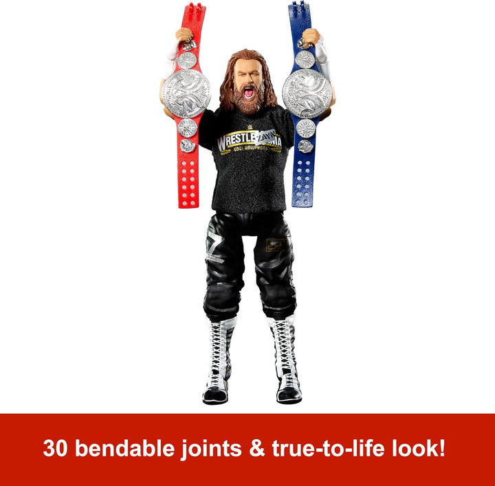 Mattel WWE Ultimate Edition Actionfigur & Zubehör, 15,2 cm Sami Zayn Sammelset mit austauschbaren Kö