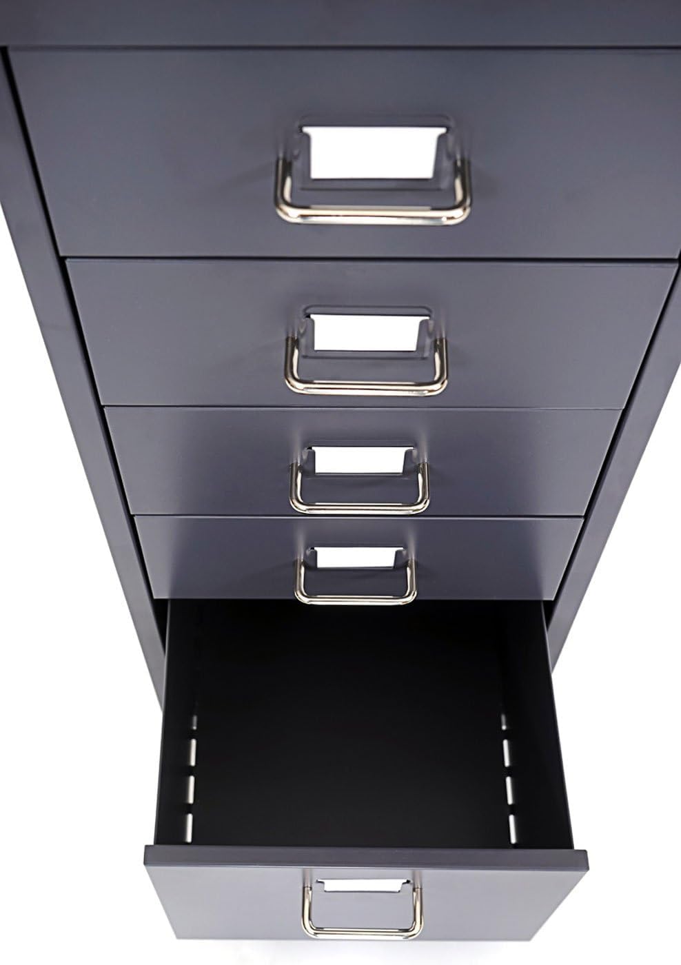 PROREGAL Rollcontainer Housten HxBxT 110x28x41cm 8 Schubladen Dunkelgrau Schubladenschrank Stahlschr