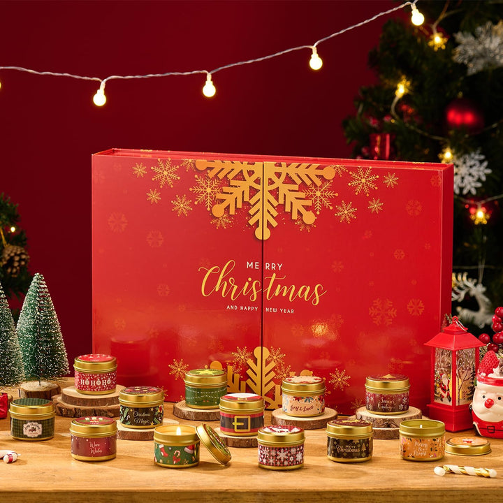 Kerzen Adventskalender 2025 Frauen Männer 2025, Adventskalender Duftkerzen Weihnachtskalender mit 24
