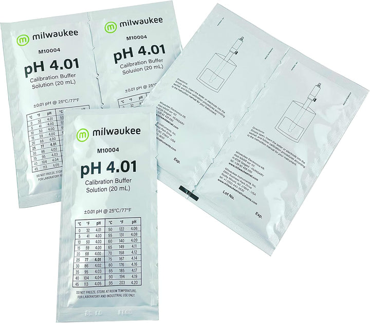 Milwaukee pH 4.01 M10004 5 x 20 ml Kalibrierflüssigkeit Elektroden Messgerät Calibration 5x pH 4.01