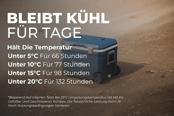 Subcold MOBI Rollkühlbox - Isolierte Kühlbox auf Rollen mit Griffen und Ablauf | Eiskühler für Reise