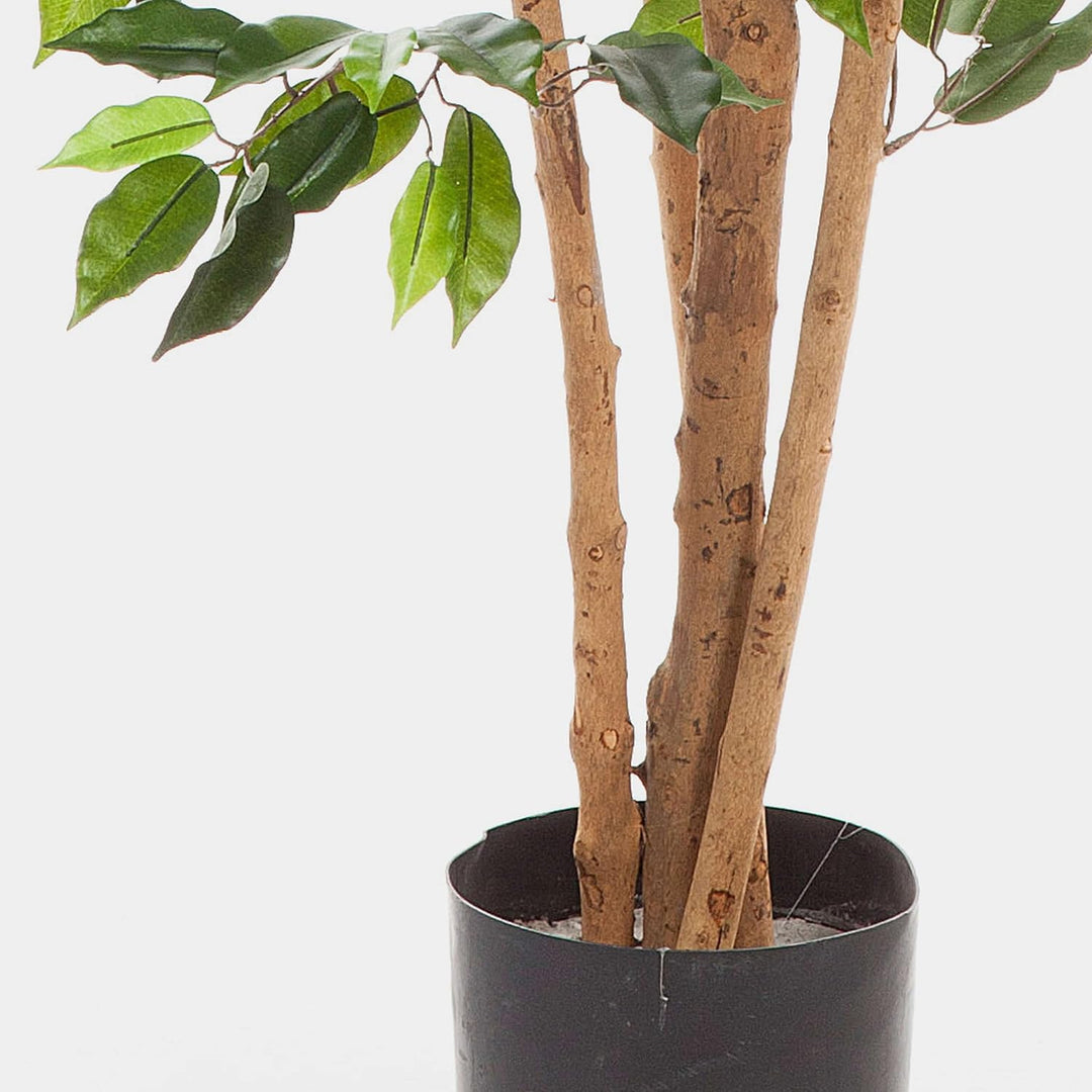 artplants.de Kunst Ficus Avellino, 720 grüne Blätter, 150cm - Kunst Baum - Deko Ficus 150 cm, 150 cm