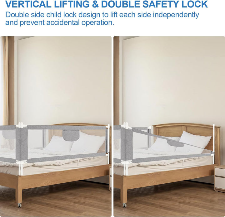 Jopassy Bettgitter 180cm Bettschutzgitter für Kinder,Rausfallschutz Bett für Kinder,Kinderbettgitter