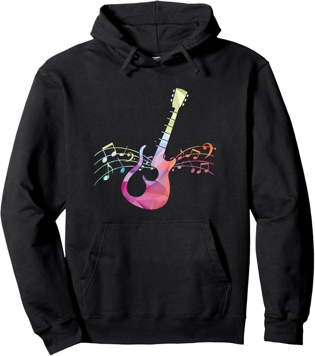 Bunte Gitarre Gitarrist Guitarre Akkord Noten Musik Geschenk Pullover Hoodie