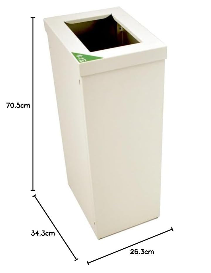 PROREGAL Wertstoffsammler RecycloFlex 60 | 60 Liter, HxBxT 70,5x26,3x34,3cm | Aluminium | Weiss, Wei