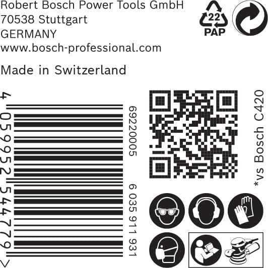 Bosch Accessories 50x Schleifpapier Expert C470 Mehrloch (für Hartholz, Farbe auf Holz, Ø 150 mm, Kö