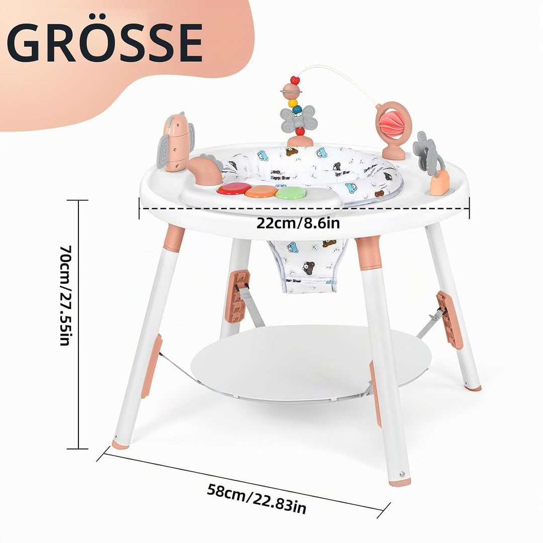 UBRAVOO Baby-Aktivitätszentrum, 3-in-1 Baby Lauflernhilfe mit abnehmbaren Spielzeugen und 360° Drehb