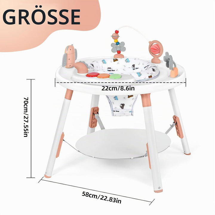 UBRAVOO Baby-Aktivitätszentrum, 3-in-1 Baby Lauflernhilfe mit abnehmbaren Spielzeugen und 360° Drehb