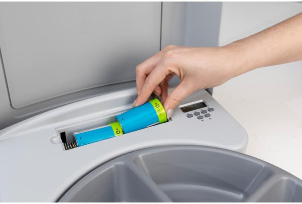 PetSafe Futterautomat für 5 Mahlzeiten, Zeitschaltuhr mit LCD Screen, Leichte Reinigung, 5 Futtersch