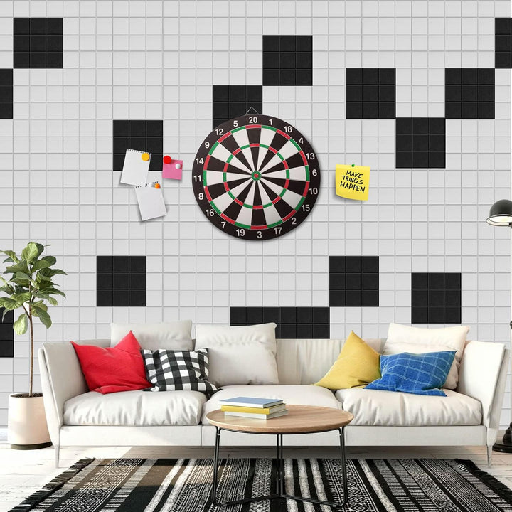 Quadratische Akustikplatten selbstklebend 12 Stück I Schallabsorber mit hoher Dichte für Wand Decken