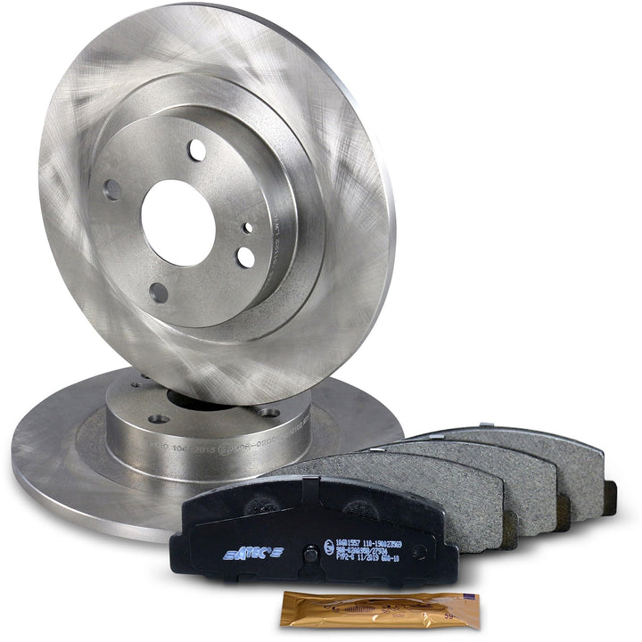 Bremsenset Hinterachse inkl. Bremsscheiben Ø 261 mm Voll + Bremsbeläge Hinten, Passend für MAZDA 323