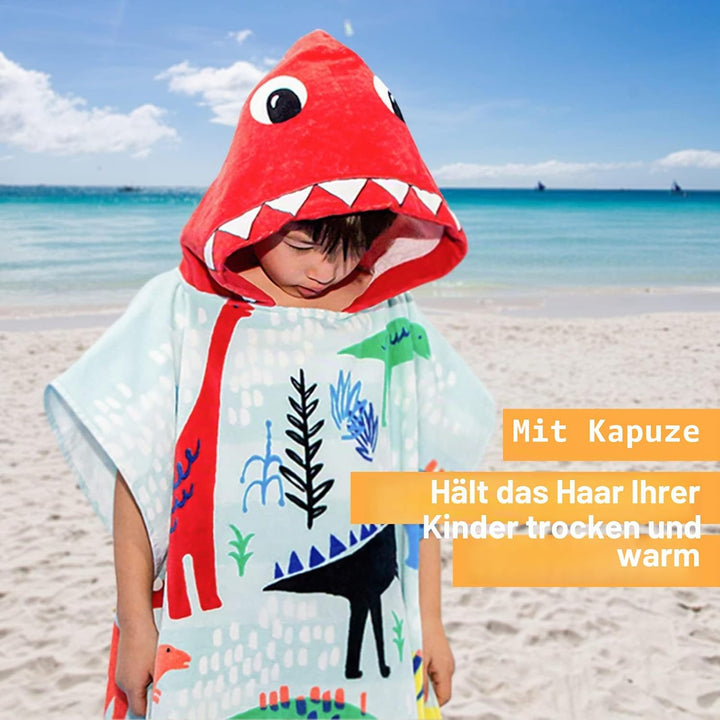 BANGSAUR Kinder Strand Pool Bad Kapuze Poncho Handtuch, 100 Baumwolle Surf Wickeltücher Wickel, Baby
