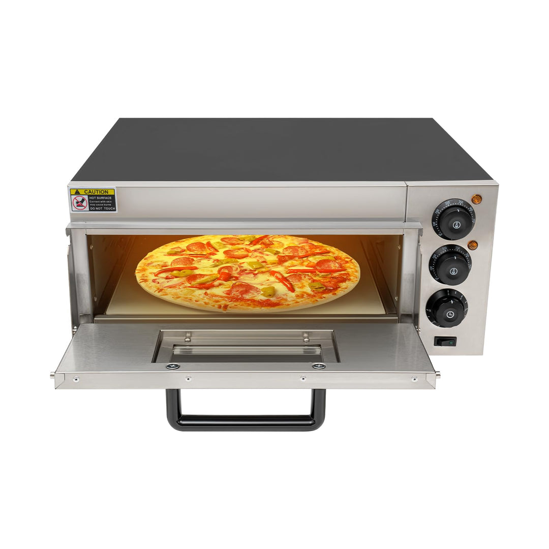 20L Pizzaofen Elektrisch, Pizza Ofen Edelstahl Pizzaofen, Kommerzieller Pizza Ofen 2000W, Pizza-Ofen