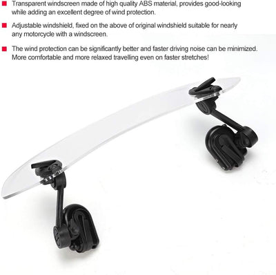 DEWIN Windabweiser Motorrad, Universal Windschutzscheibe Motorrad Windschild Spoiler Universal Motor