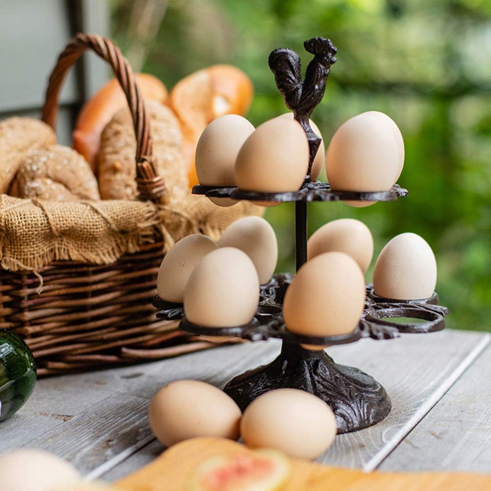 HEMOTON Eierkorb Eierbecher Eierständer Huhn Form Eierhalter Gusseisen Obstkorb Osterkorb Eierablage