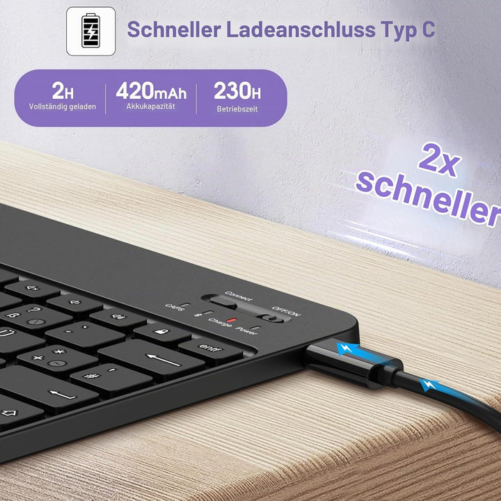 FINTIE Hülle mit Tastatur für iPad Air 13 Zoll M4/M3/M2 (2026/2025/2024), Soft TPU Rückseite Gehäuse