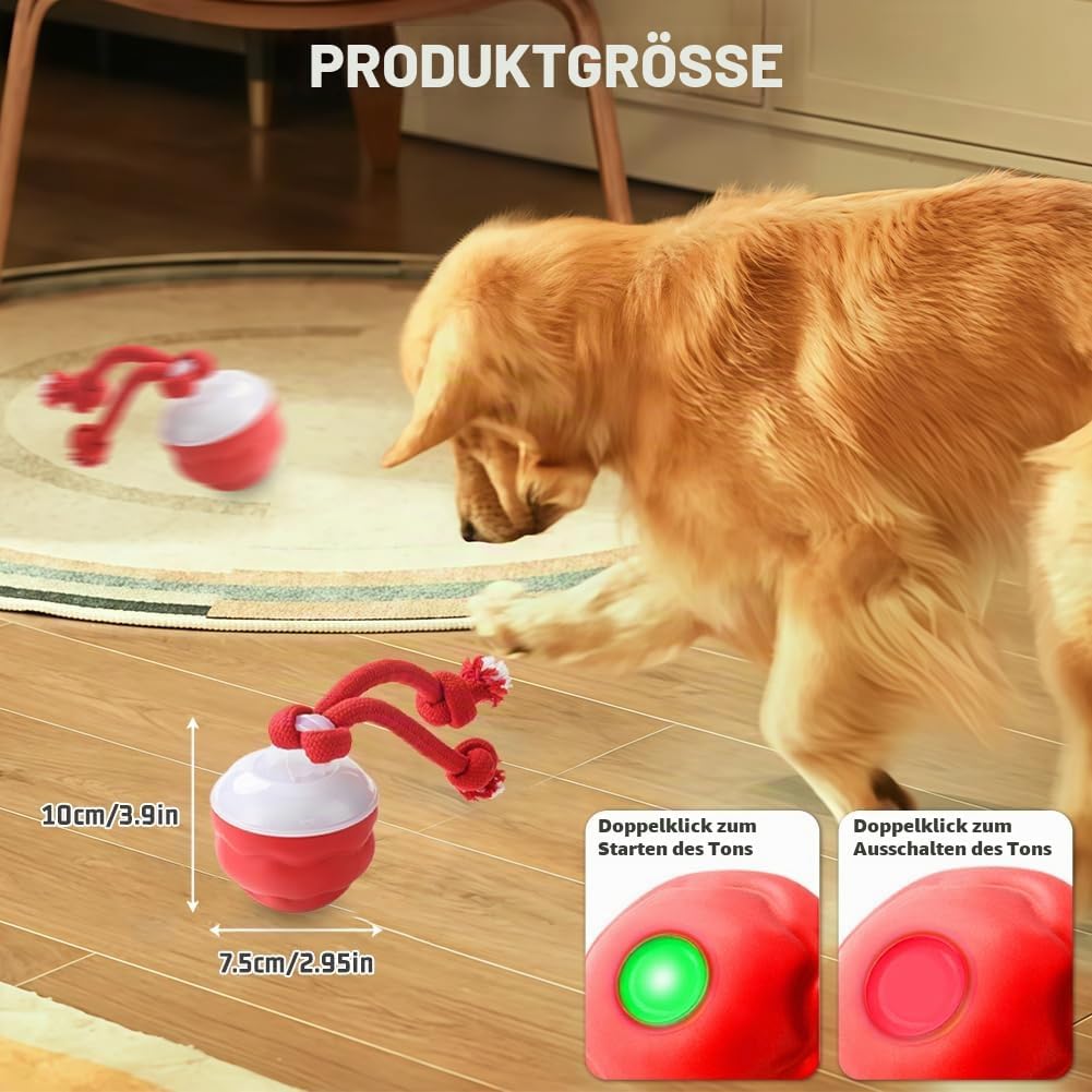 Interaktives Hundespielzeug, Interaktiver Spielball für Hunde mit Schnur, Hundeball Elektrisch Ball,