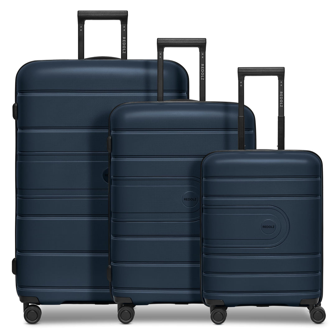 REDOLZ Hartschalen Koffer-Set 3-teilig | alle Koffer 6 cm Dehnfalte | aus hochwertigem, leichtem Pol