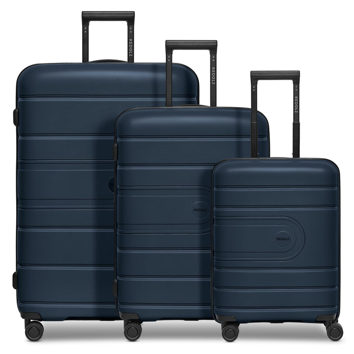 REDOLZ Hartschalen Koffer-Set 3-teilig | alle Koffer 6 cm Dehnfalte | aus hochwertigem, leichtem Pol