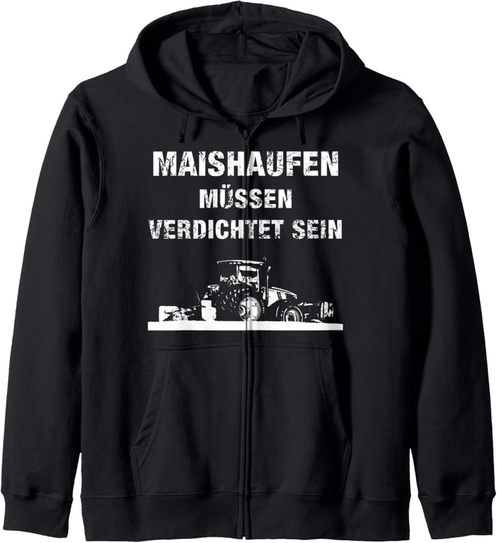 Landwirt Mais häckseln Landwirtschaft Bauer Silo fahren Kapuzenjacke