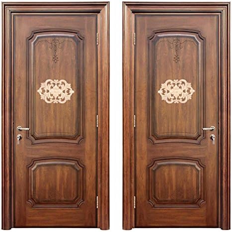 Holz Applique Schnitzerei Blume, Selbstklebend, Gummiholz, 30x19 cm, Dekorativ für Haustür, Schrank,