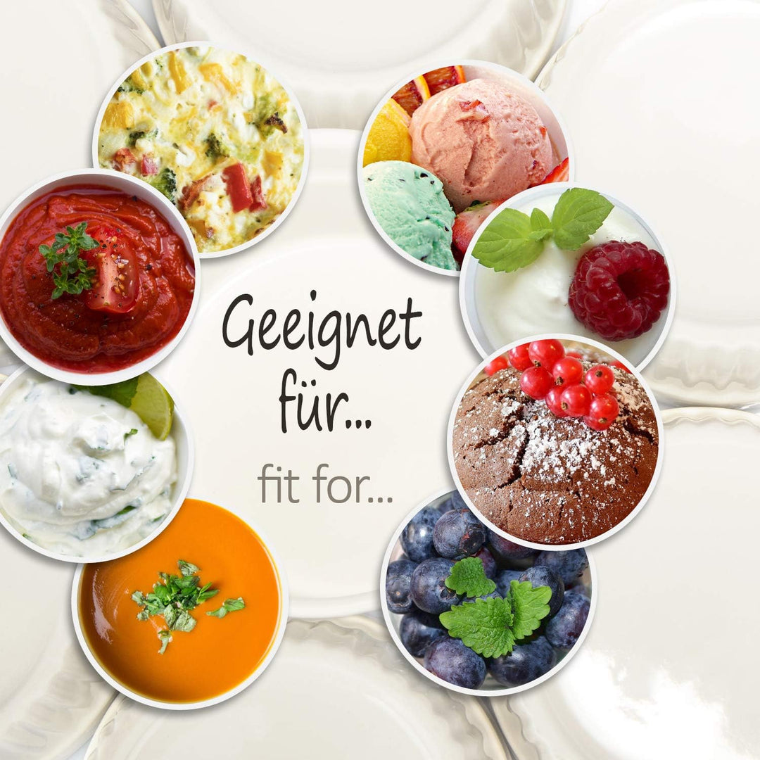 COM-FOUR® 6x Soufflé Förmchen Ø 11 cm - je 270 ml - Creme Brulee Schälchen aus Keramik - Ofenfeste F