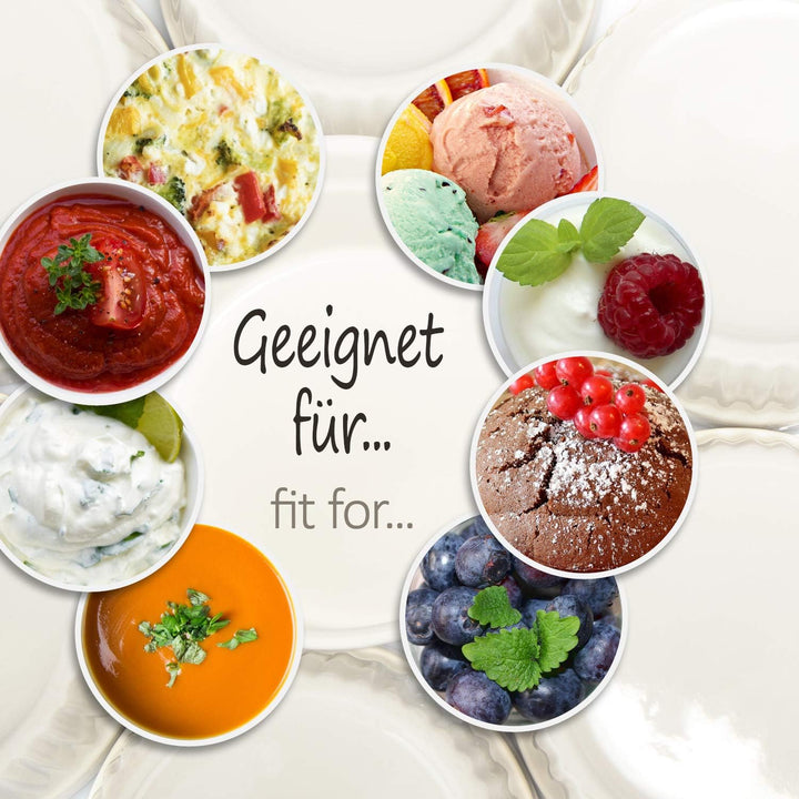 COM-FOUR® 6x Soufflé Förmchen Ø 11 cm - je 270 ml - Creme Brulee Schälchen aus Keramik - Ofenfeste F