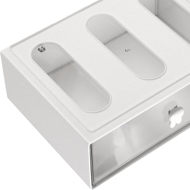 3 Stück Tee Aufbewahrung, 23x17x8cm stapelbar weiss Kunststoff Teebox Schreibtisch Organizer, Büro O