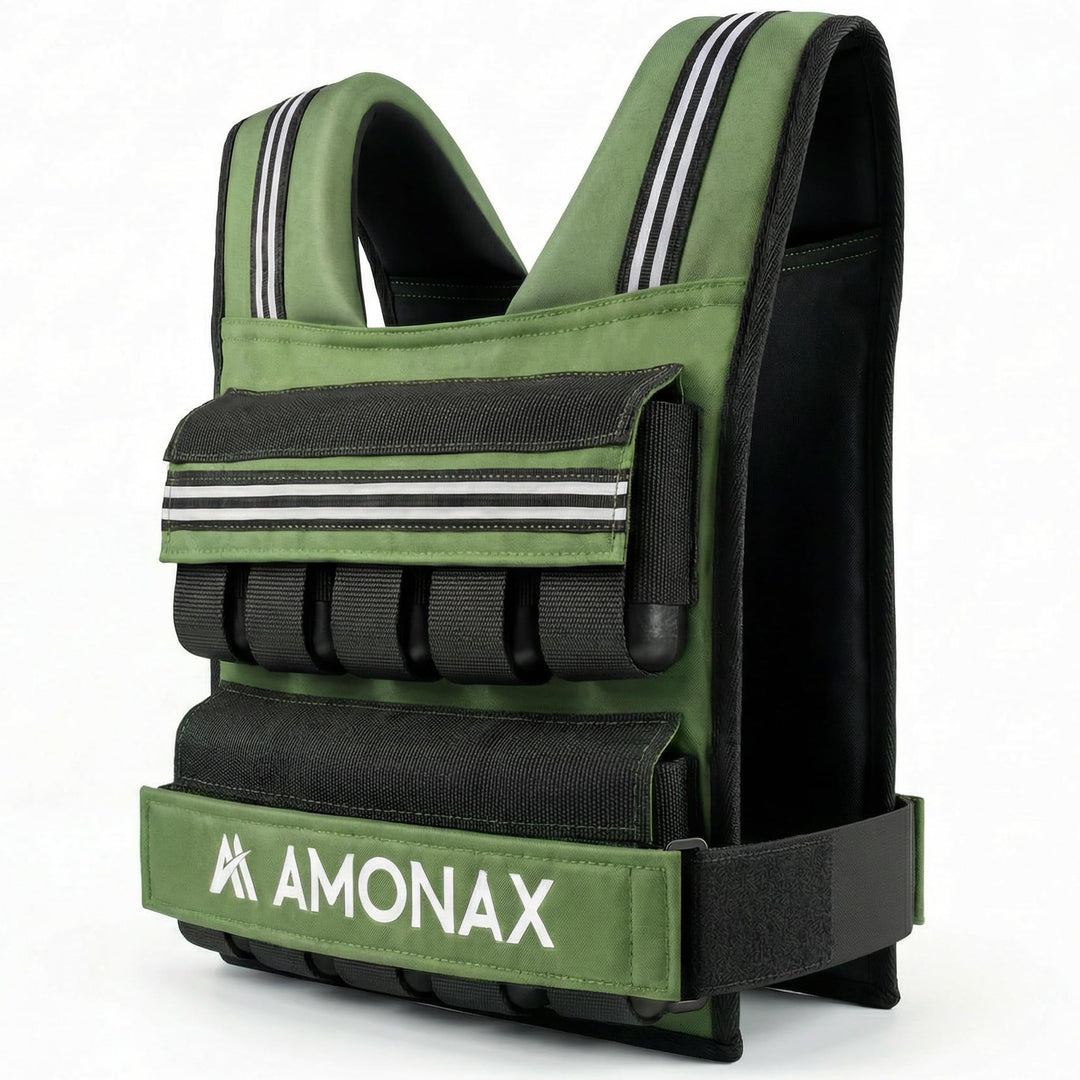 Amonax Gewichtsweste 10-30kg, Verstellbare Weighted Vest mit Reflektoren | Weighted Vest mit Reflekt