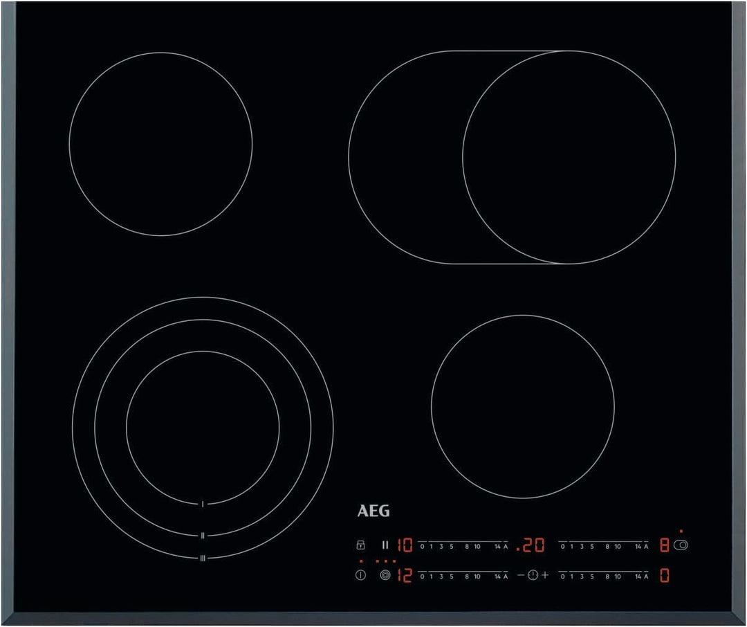 AEG HK654070FB Autarkes Kochfeld / Strahlenbeheizt / Slider-Bedienung / 60 cm / Facetten-Design / 4