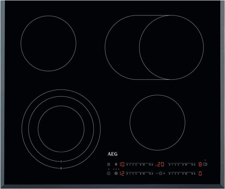 AEG HK654070FB Autarkes Kochfeld / Strahlenbeheizt / Slider-Bedienung / 60 cm / Facetten-Design / 4