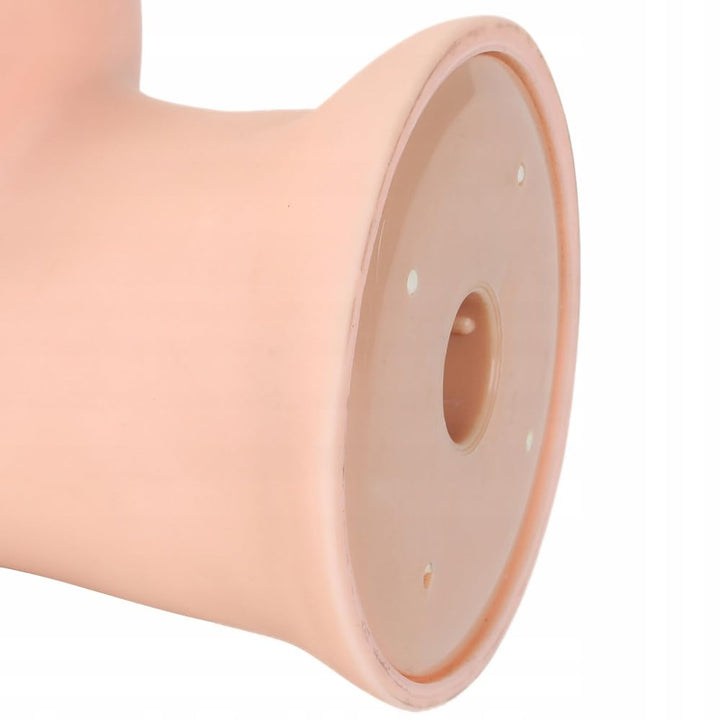 Iza Trainingskopf 60cm rot, Thermohaar + Griff, Friseurkopf zum Kämmen, Übungskopf