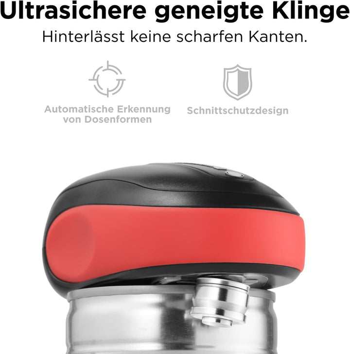 Kitchen Mama One-To-Go Elektrischer Dosenöffner – Dosenöffnen mit einem Tastendruck (Auto-Stopp), Do