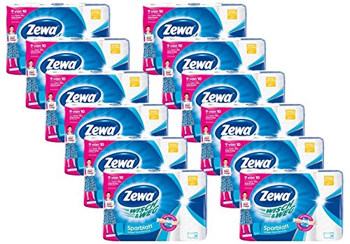 Zewa Wisch&Weg Sparblatt Küchenrolle Riesenpackung 12 Packungen (je 4 Rollen x 74 Blatt), 1er Pack (