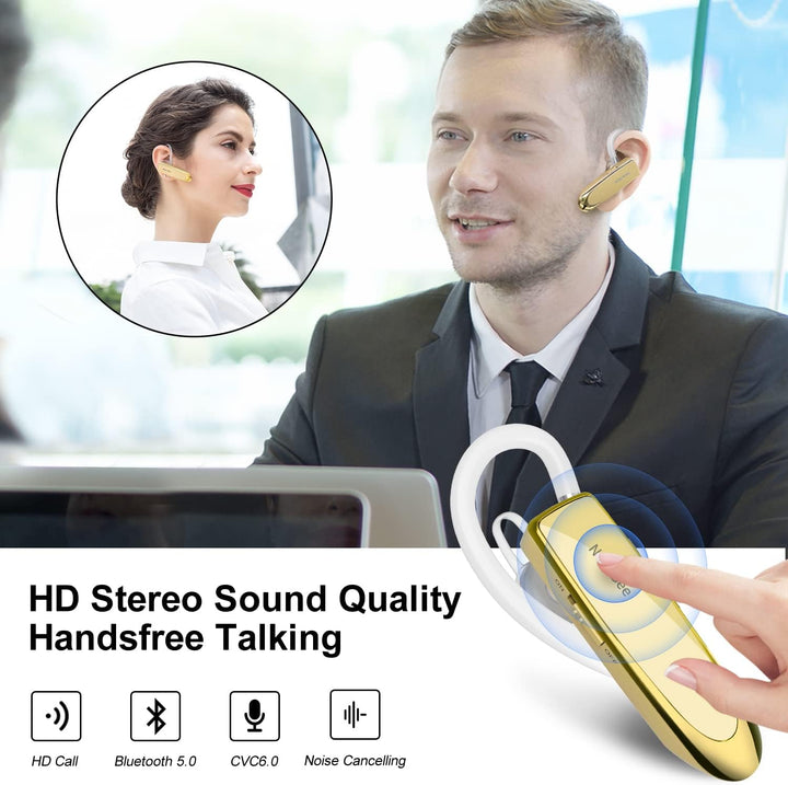 New Bee Bluetooth Headset Wireless Freisprech Telefon Bluetooth-Headset mit Mikrofon für iPhone Sams