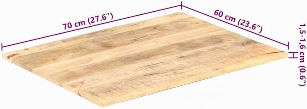 vidaXL Mangoholz Massiv Tischplatte Massivholzplatte Holzplatte Ersatztischplatte Holz Platte für Es