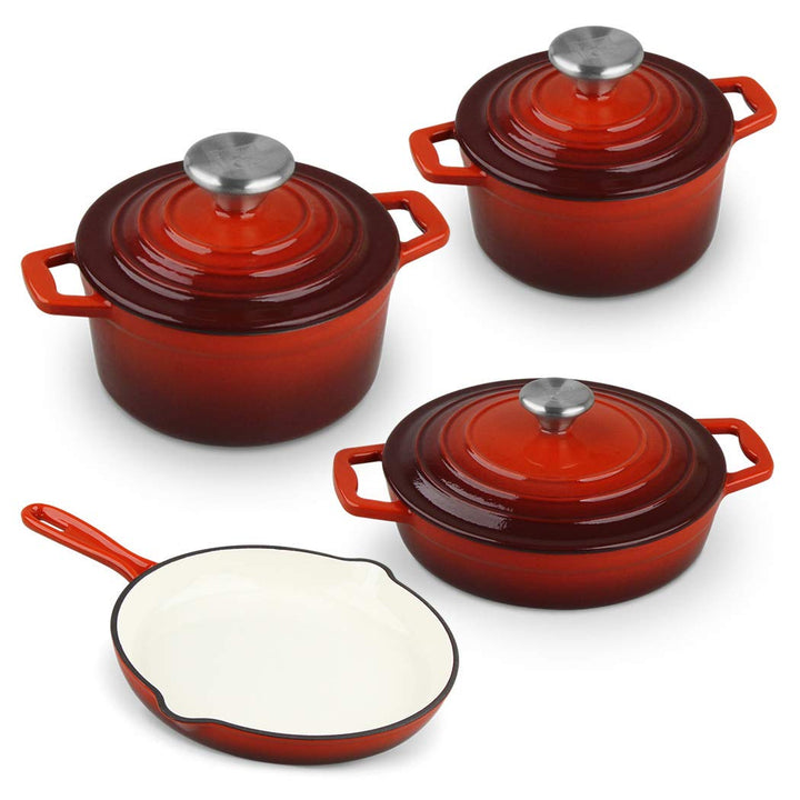 Carl Schmidt Sohn 067489 XANTEN Topf-Set, Gusseisen, rot 15 centimeters Rot, 15 centimeters Rot